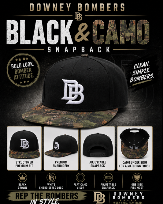 Downey Bombers Black &amp; Camo Snapback