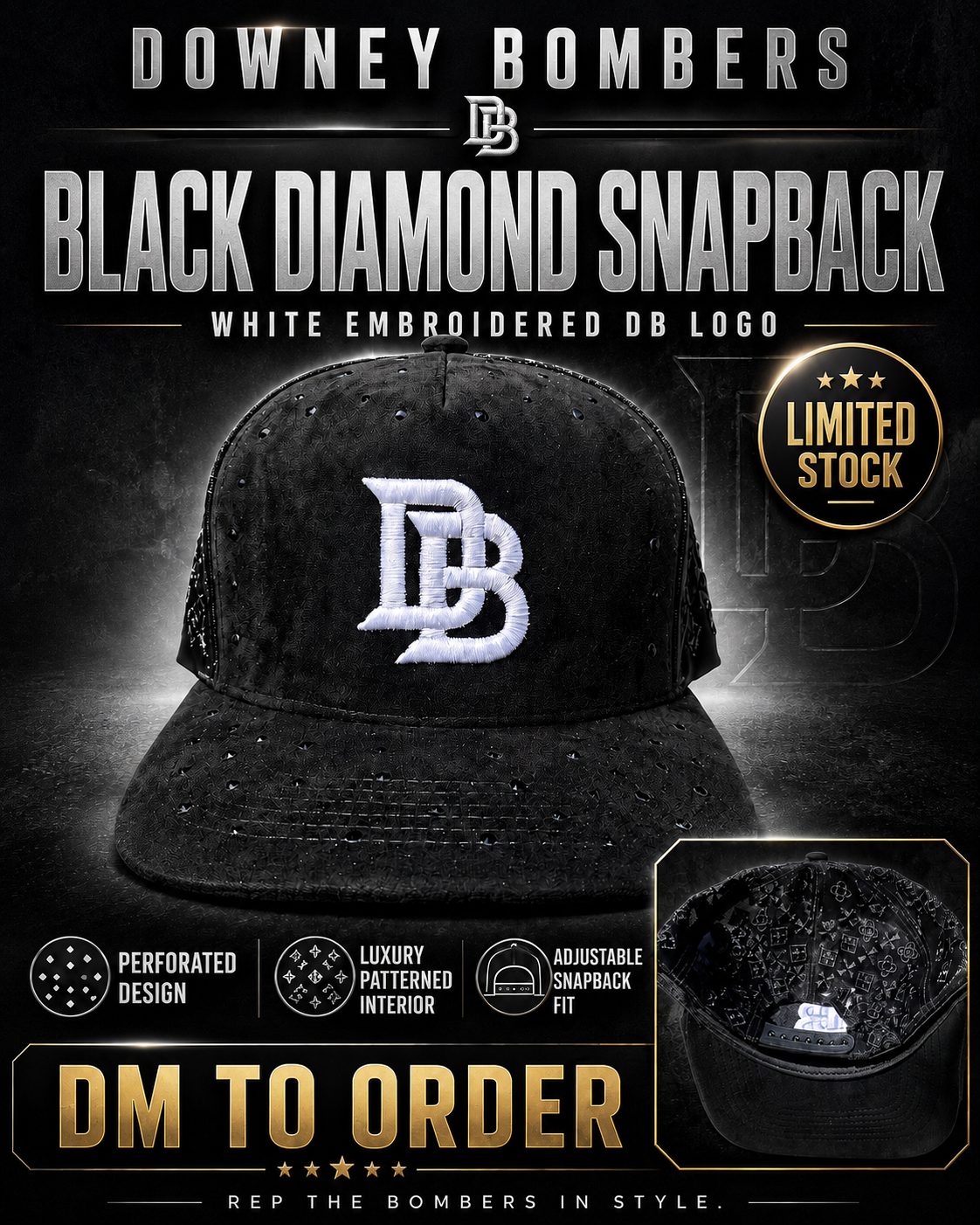 Downey Bombers " Black Diamond" Snapback