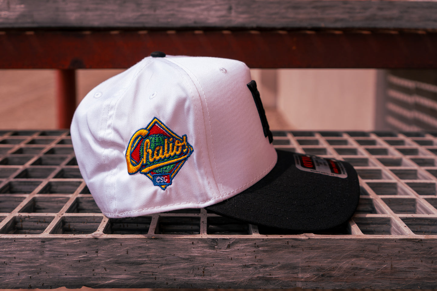 Downey Bombers x Chalio’s Sporting Goods – White/Black Collab Hat