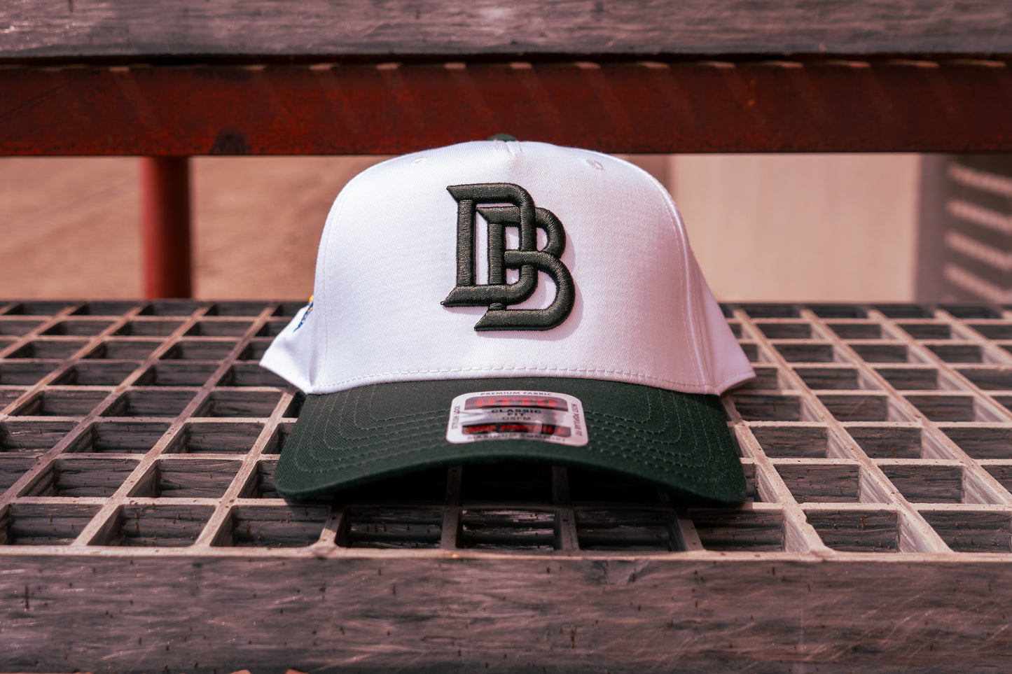 Downey Bombers x Chalio’s Sporting Goods – White/Forest Green Collab Hat
