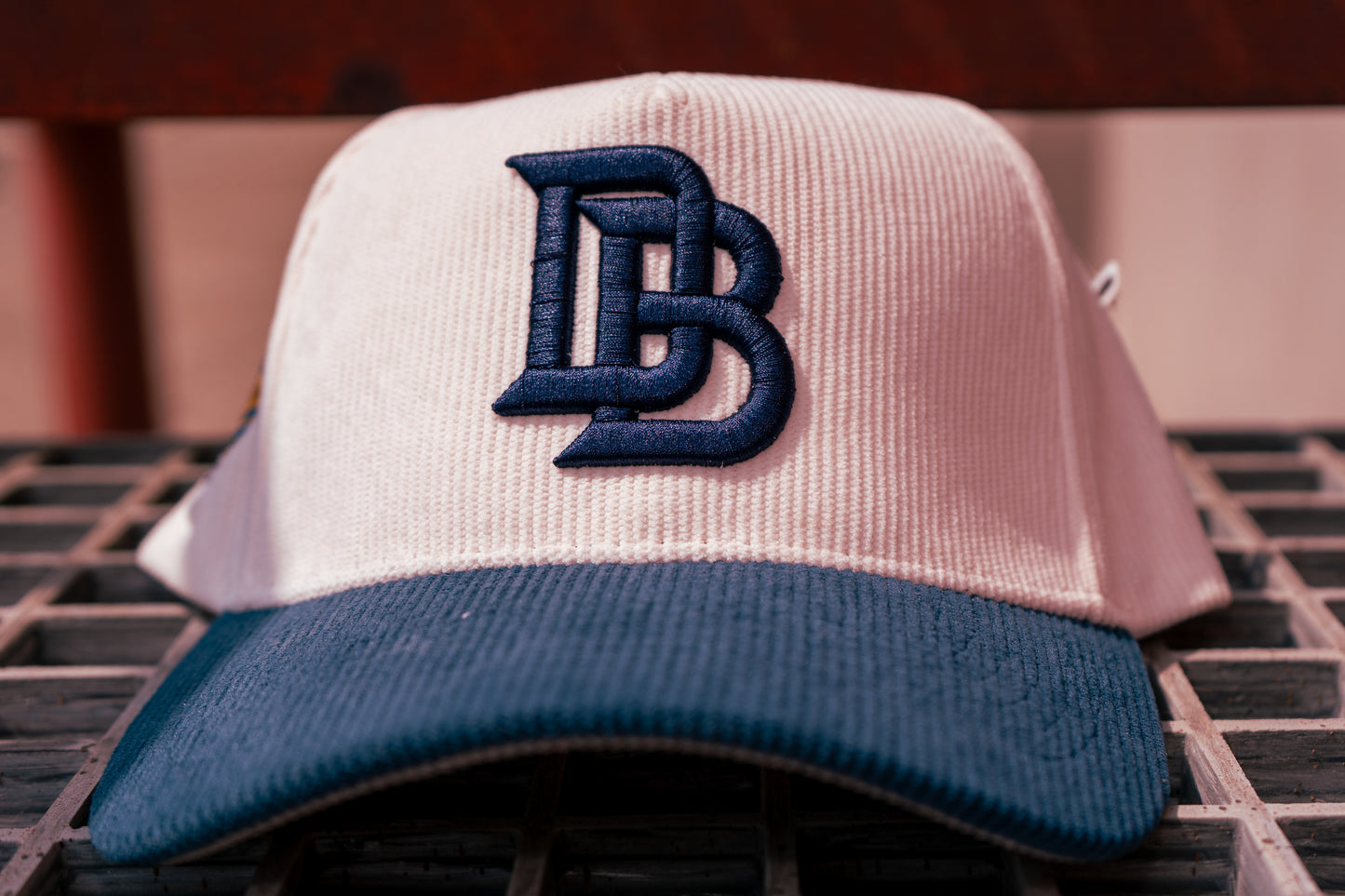 DB Corduroy Snapback – Blue Brim Edition