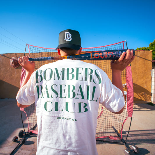 Bombers Baseball Club Box Tee – White/Green