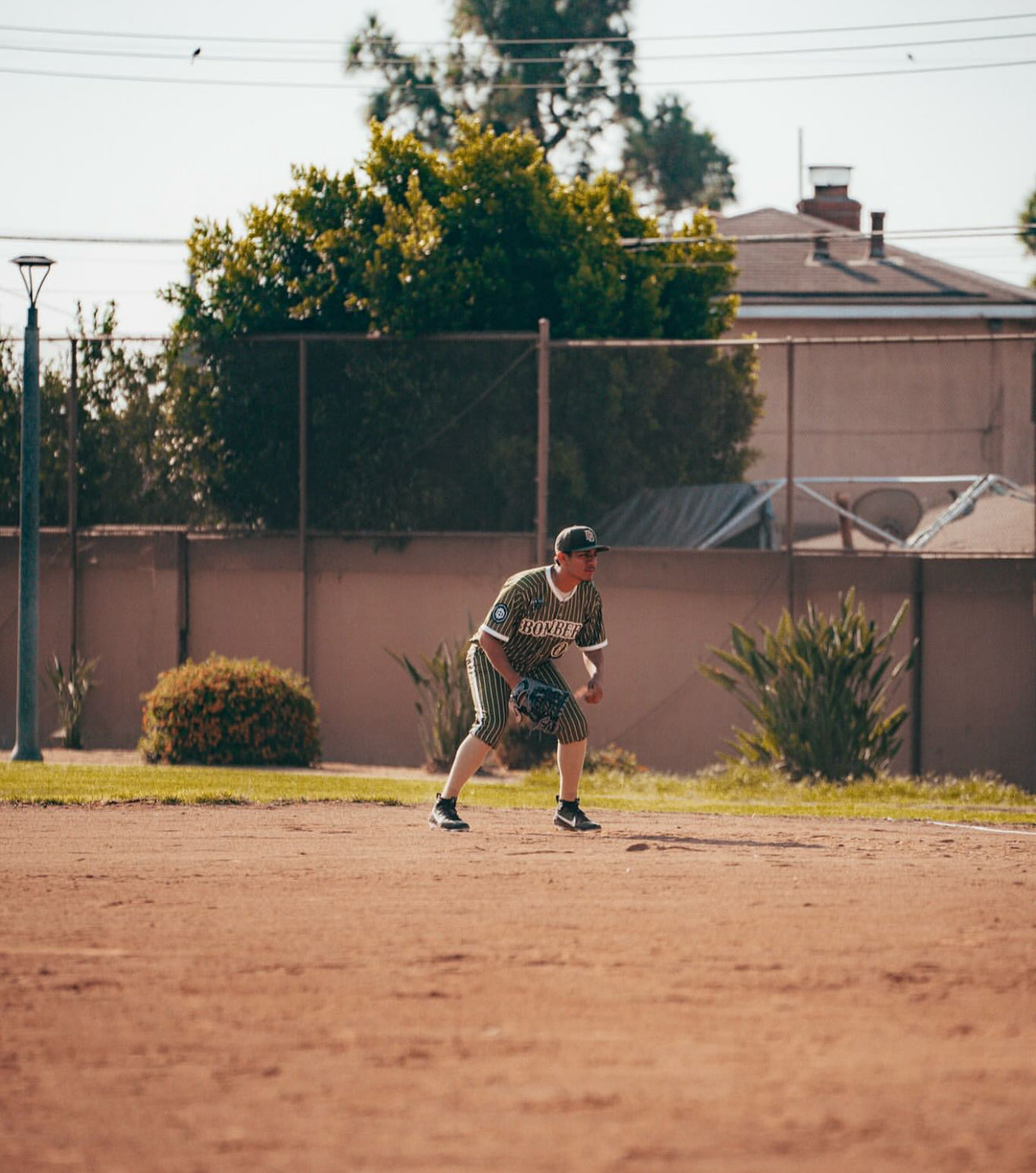 Downey Bombers Official On-Field Jersey – Green Pinstripe (Customizable)