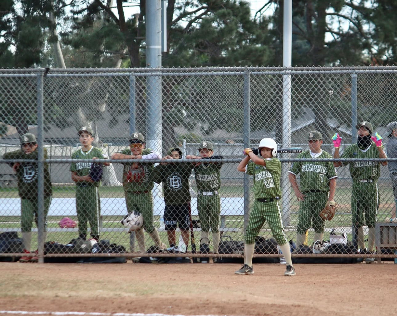 Downey Bombers Official On-Field Jersey – Green Pinstripe (Customizable)