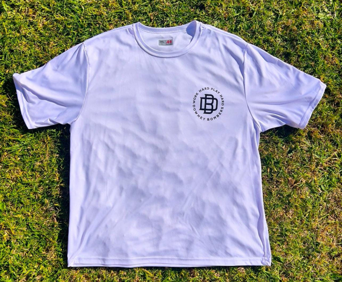 Downey Bombers Official Practice Shirt – White (Custom Number)