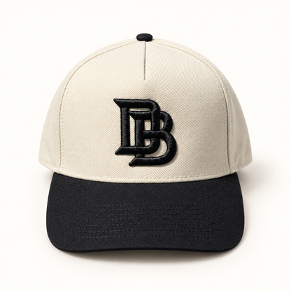 Downey Bombers Black & Khaki Snapback, digitally retouched product photograph on a neutral background.